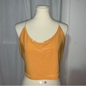 Yellow strap crop top